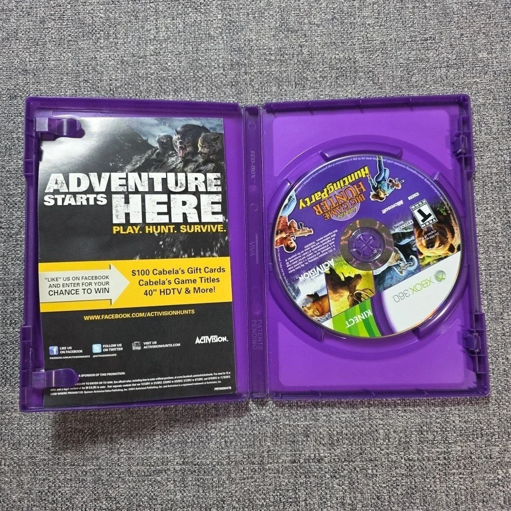Cabelas Big Game Hunter Hunting Party (Xbox 360, 2011) Kinect Very Good Cond